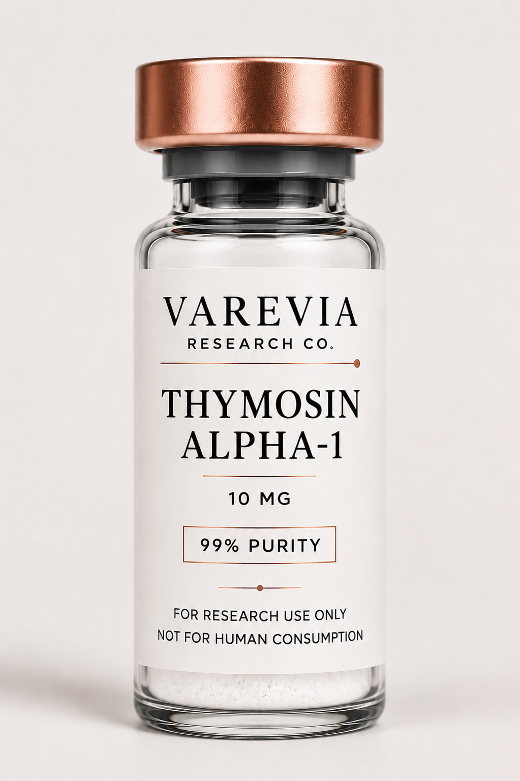 Technical Specification: Thymosin Alpha-1, a synthetic 28-amino acid peptide naturally produced by the thymus gland, supplied as a lyophilized powder for in vitro and animal model research focusing on immune modulation, T-cell maturation, and cytokine signaling pathways.