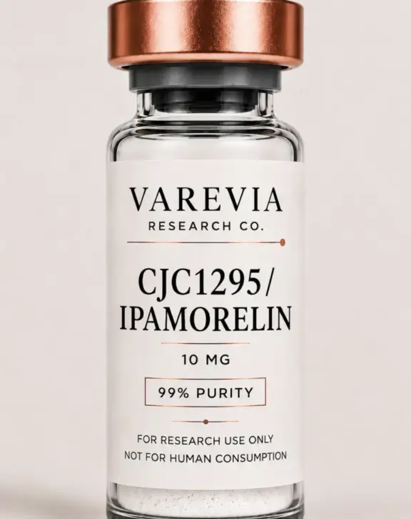 Technical Specification: CJC-1295 / Ipamorelin, a synergistic dual-peptide formulation combining a synthetic Growth Hormone-Releasing Hormone (GHRH) analog and a selective Growth Hormone Secretagogue Receptor (GHSR) agonist, supplied as a lyophilized powder for in vitro and animal model research focusing on somatotropic signaling, receptor cross-talk, and cellular metabolic pathways.