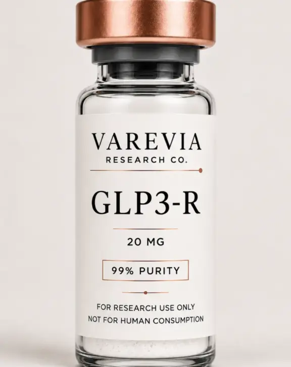 Technical Specification: GLP3-R, a synthetic incretin-related research peptide designed to investigate multi-receptor cross-activation and downstream cAMP and β-arrestin signaling pathways, supplied as a lyophilized powder for in vitro and cellular model research.