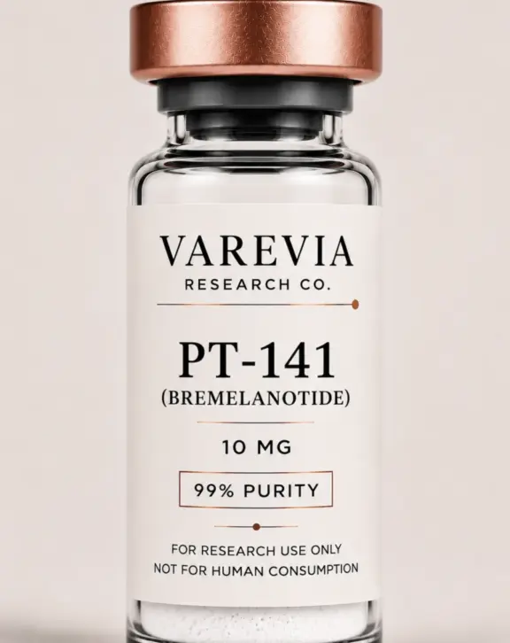 Technical Specification: PT-141, a synthetic cyclic heptapeptide analog of alpha-melanocyte-stimulating hormone (alpha-MSH), supplied as a lyophilized powder for in vitro and animal model research focusing on central nervous system pathways, melanocortin receptor agonism, and neurovascular signaling.