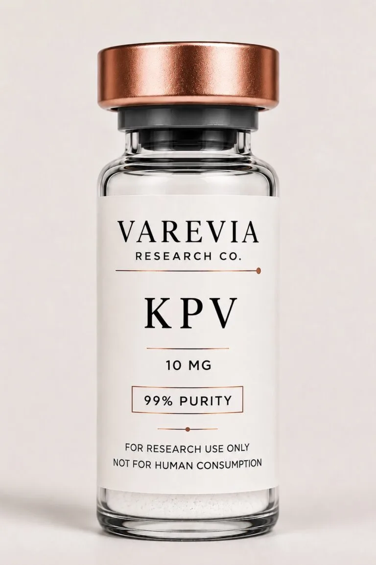 Technical Specification: KPV (Lysine-Proline-Valine), a synthetic tripeptide derived from the C-terminal region of alpha-melanocyte-stimulating hormone (alpha-MSH), supplied as a lyophilized powder for in vitro and animal model research focusing on inflammatory pathways, mucosal integrity, and cellular signaling.